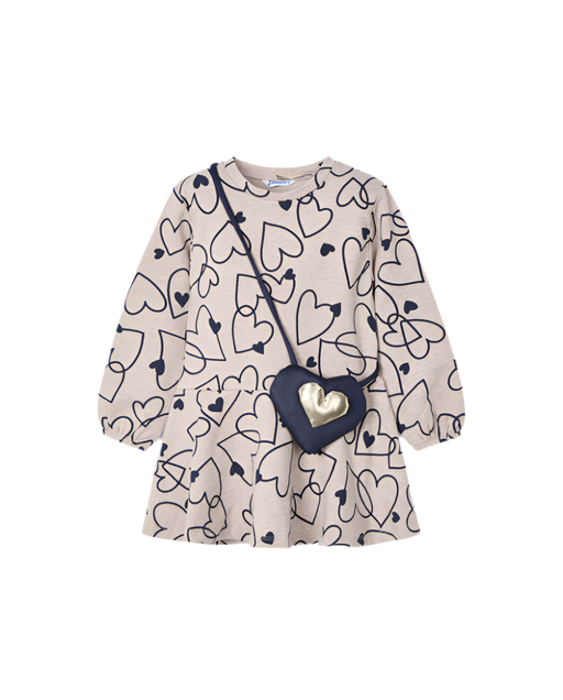 Heart Print Dress & Purse Set