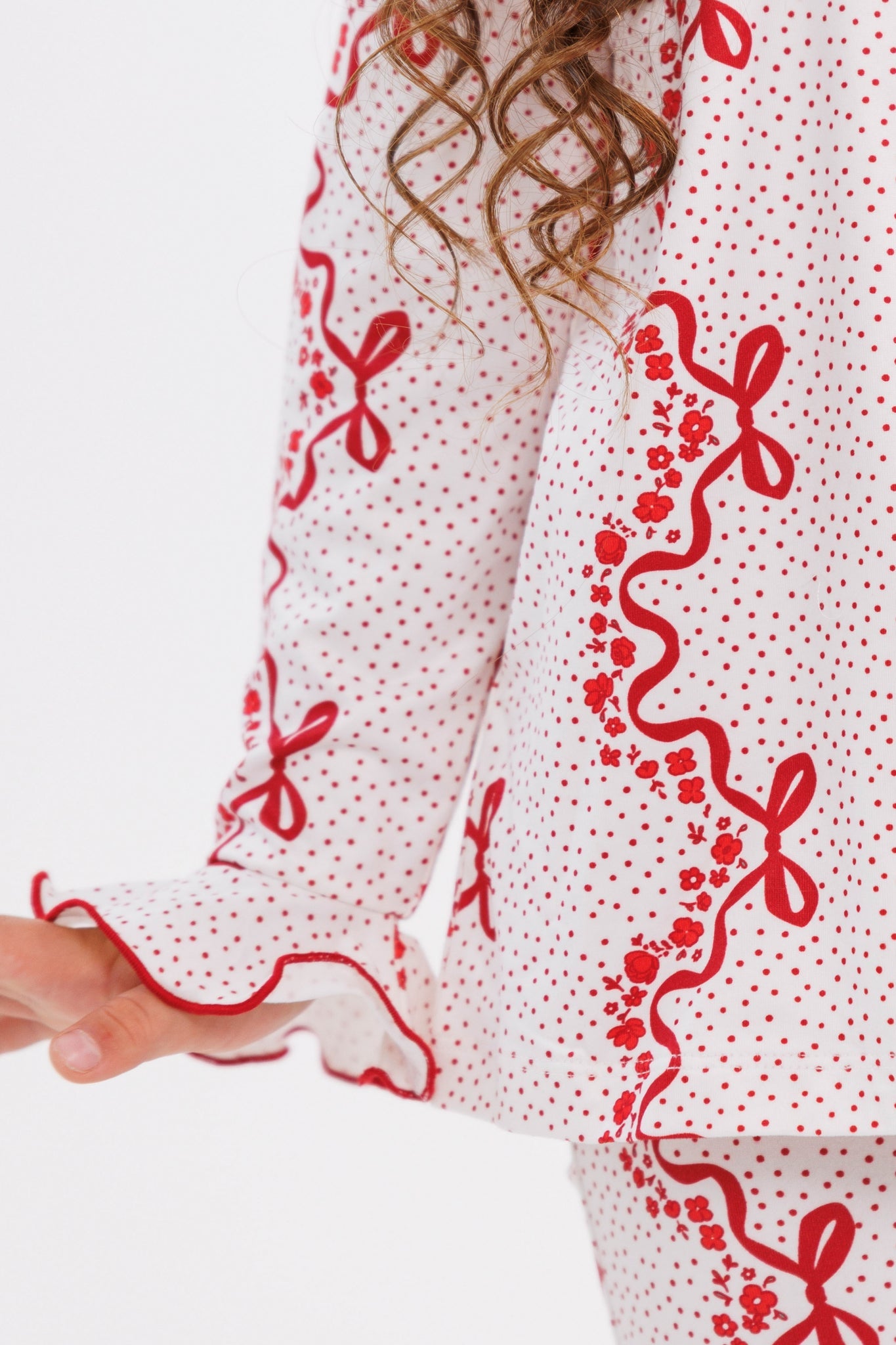 Vintage Bows and Blossoms Kids’ Long Sleeve Ruffle Flare Set