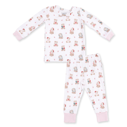 Christmas Teddy Bears Pink Long Sleeve Loungewear Set
