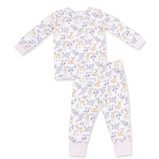 Floral Deer Long Sleeve Loungewear Set