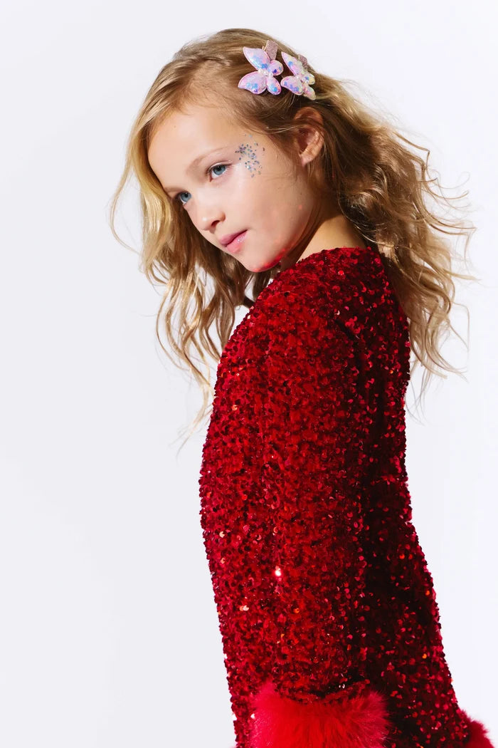 Ruby Shimmer Dress