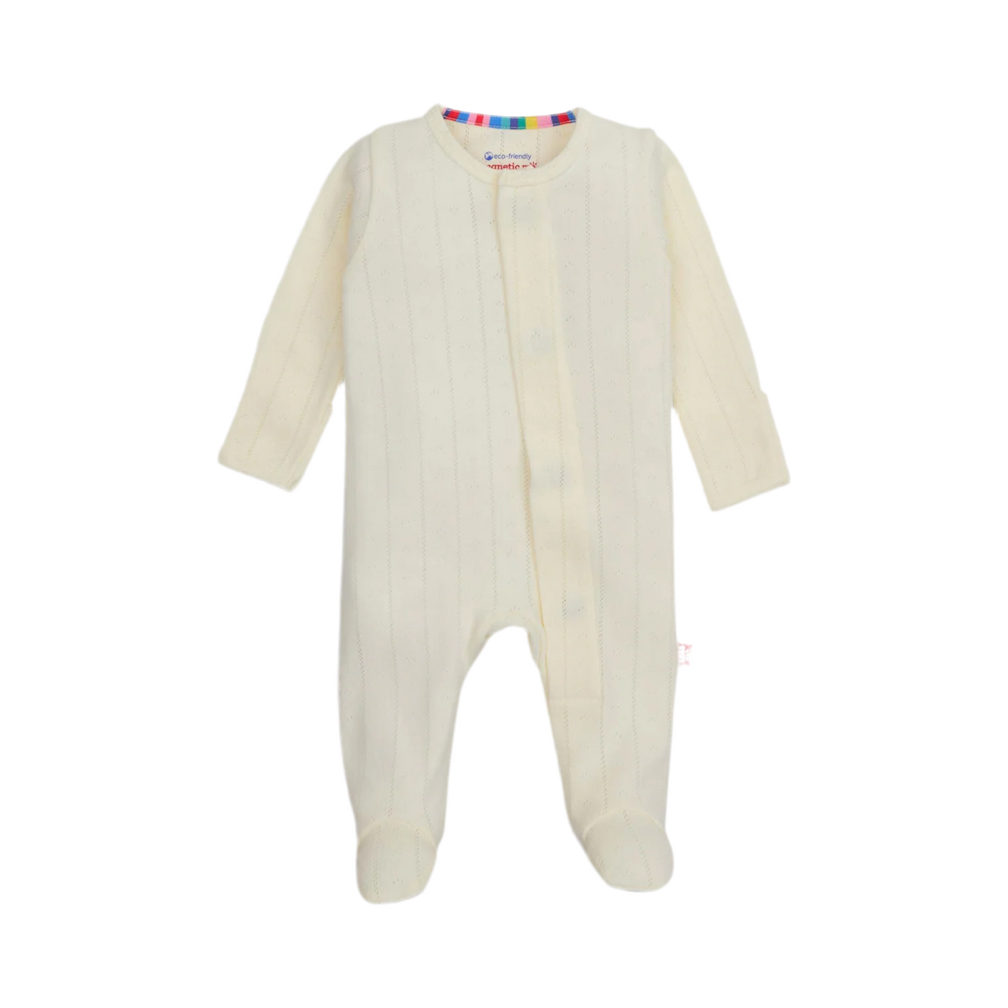 Love Lines Organic Cotton Pointelle Magnetic Footie