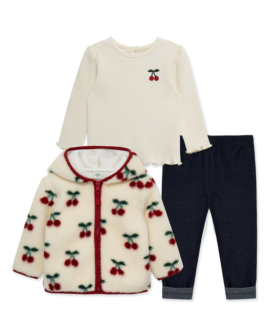 Cherry 3Pc Sherpa Set