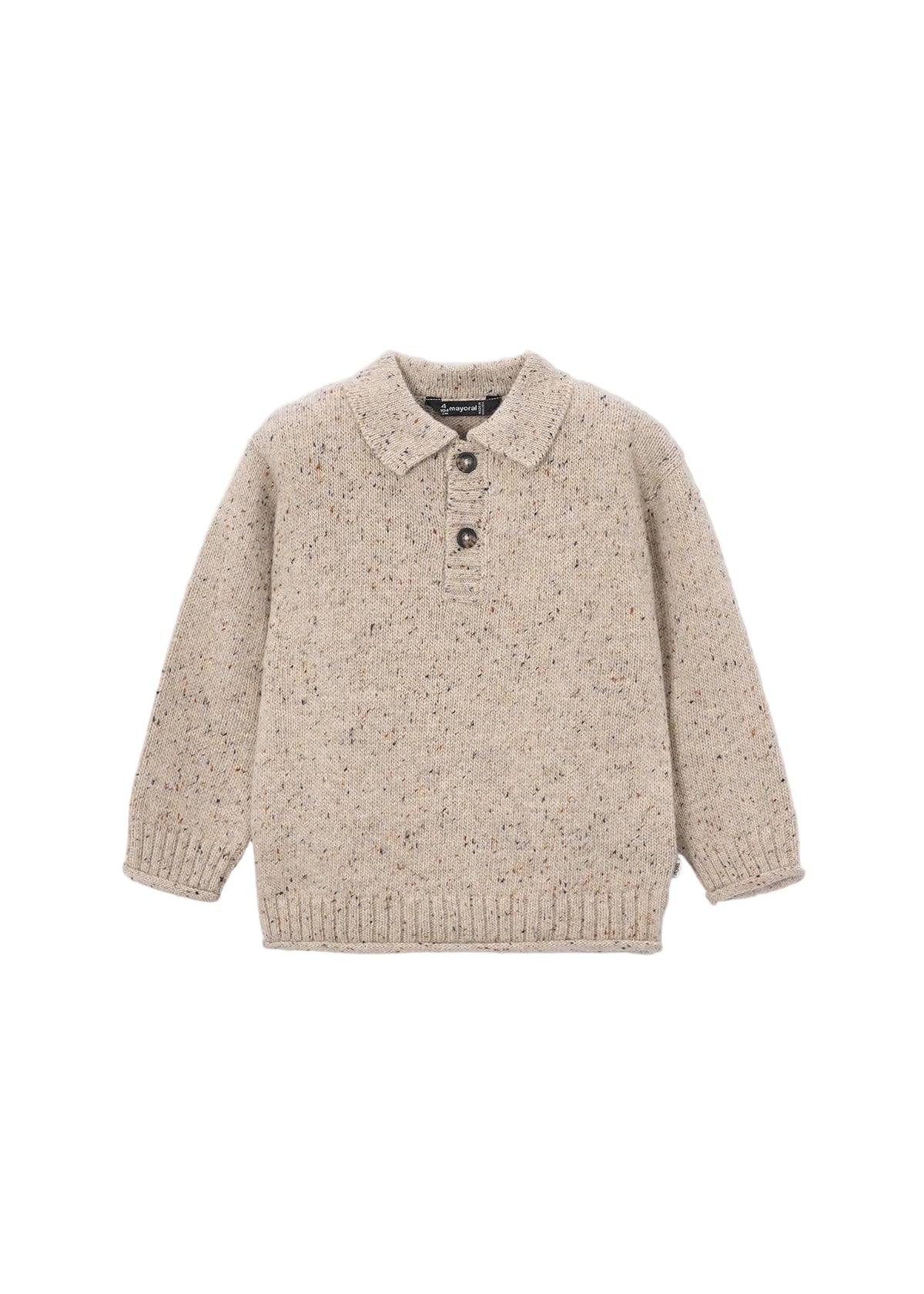 Tweed Polo Collar Sweater