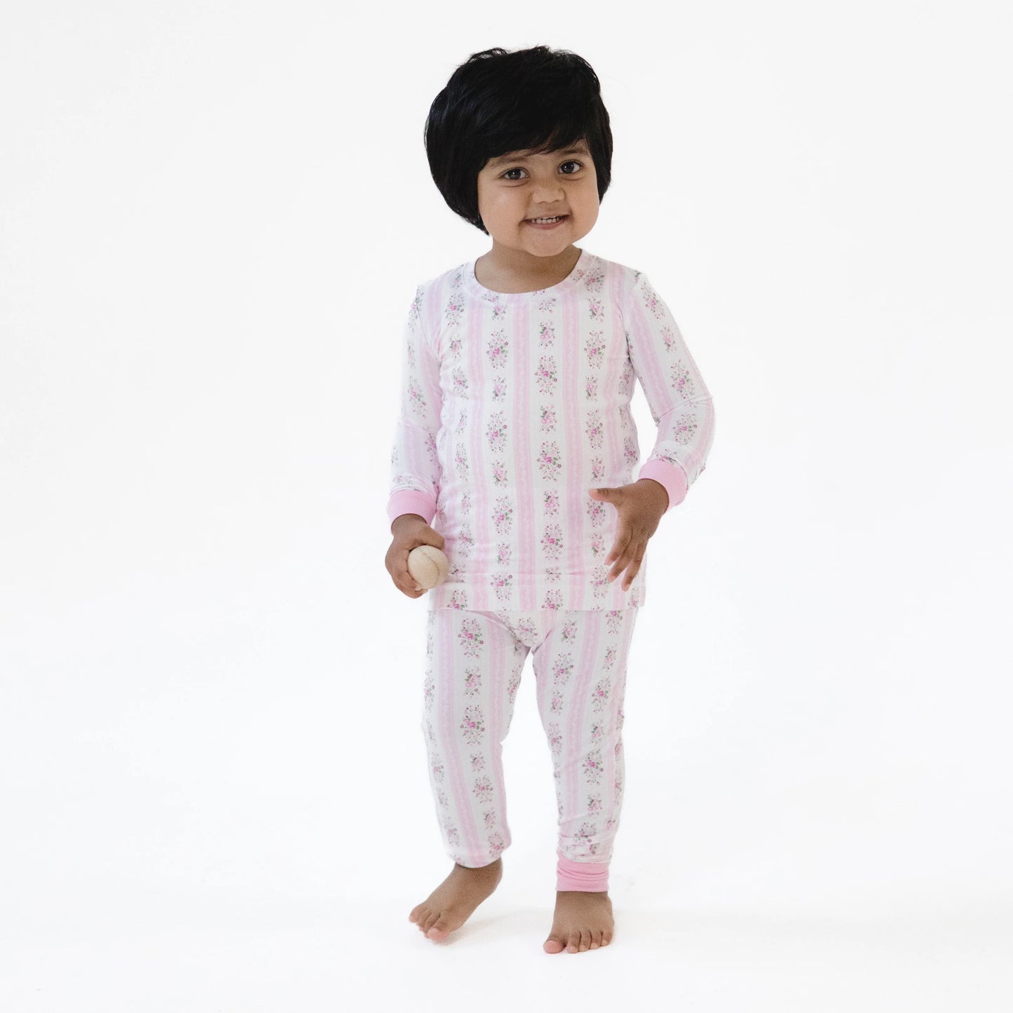 Bella Rose Stripe Long Sleeve Loungewear Set