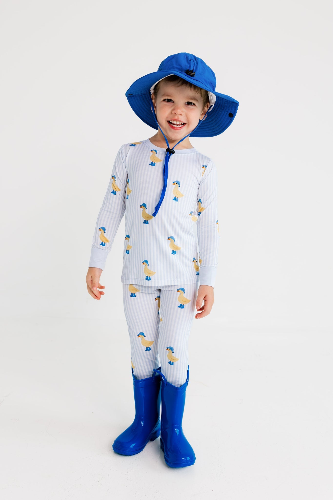 Blue Stripe Ducks Two Piece Set
