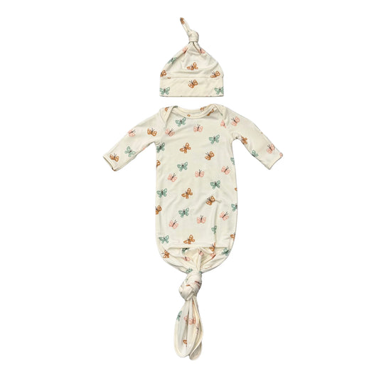 Knotted Sleeper Set Pastel Butterflies