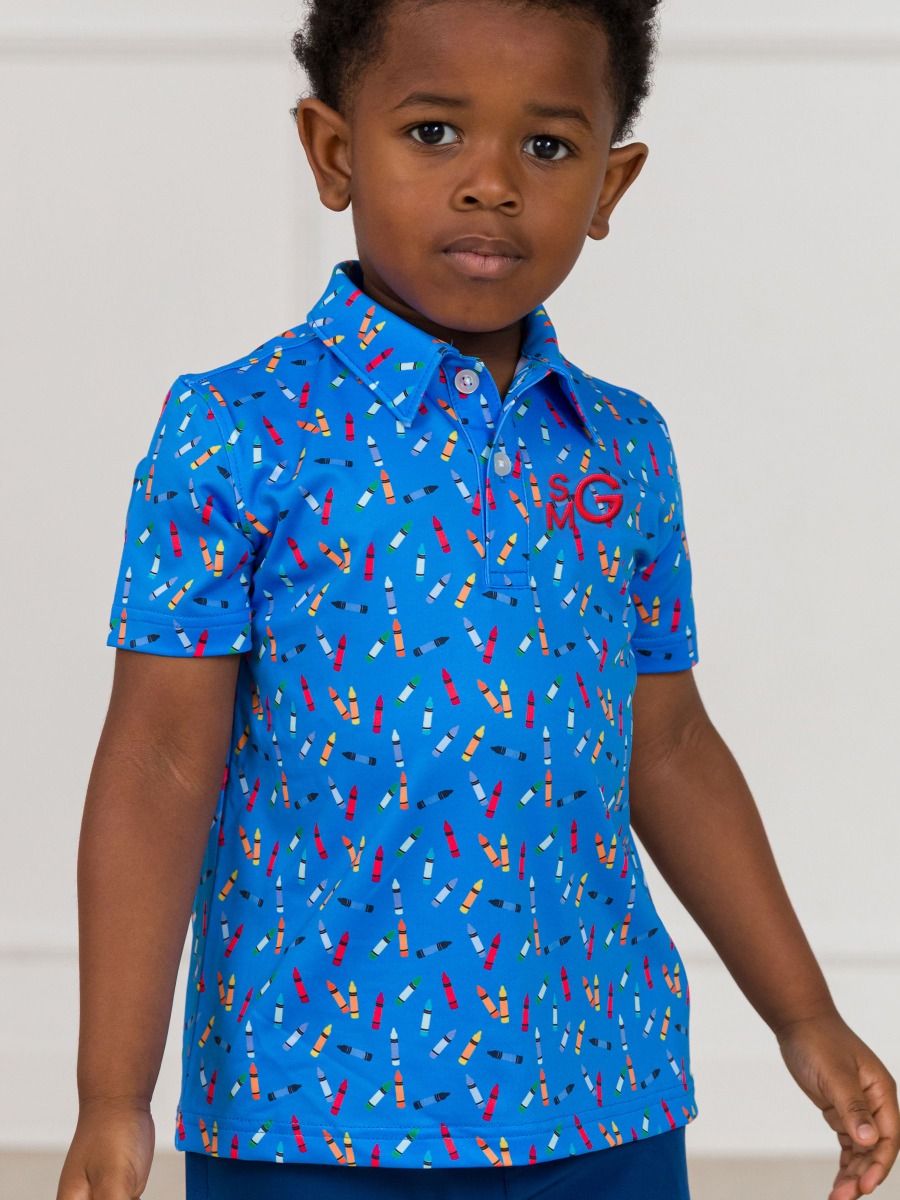 Knit Short Sleeve Performance Polo Tiny Crayons