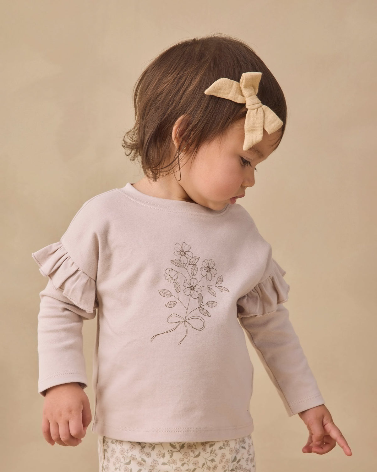 Ruffle Long Sleeve Tee Fleur & Drawstring Pant Floret