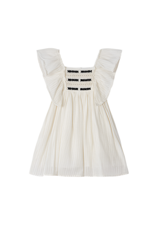 Cream Embroidered Dress