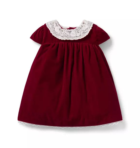 The Velvet Lace Collar Baby Dress