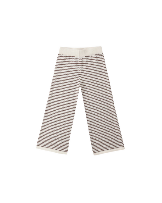 Knit Wide Leg Pant || Chocolate Stripe