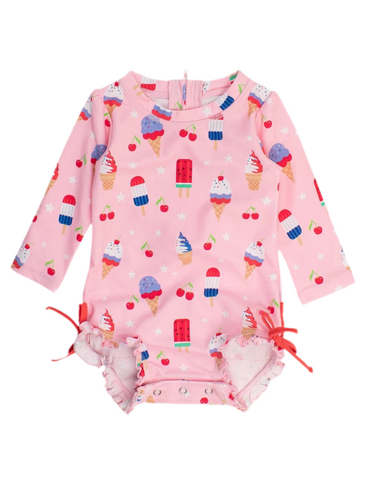Sweet Freedom Long Sleeve One Piece Rash Guard