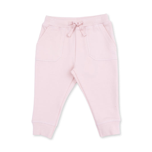 Solid Veiled Pink Jogger Pant