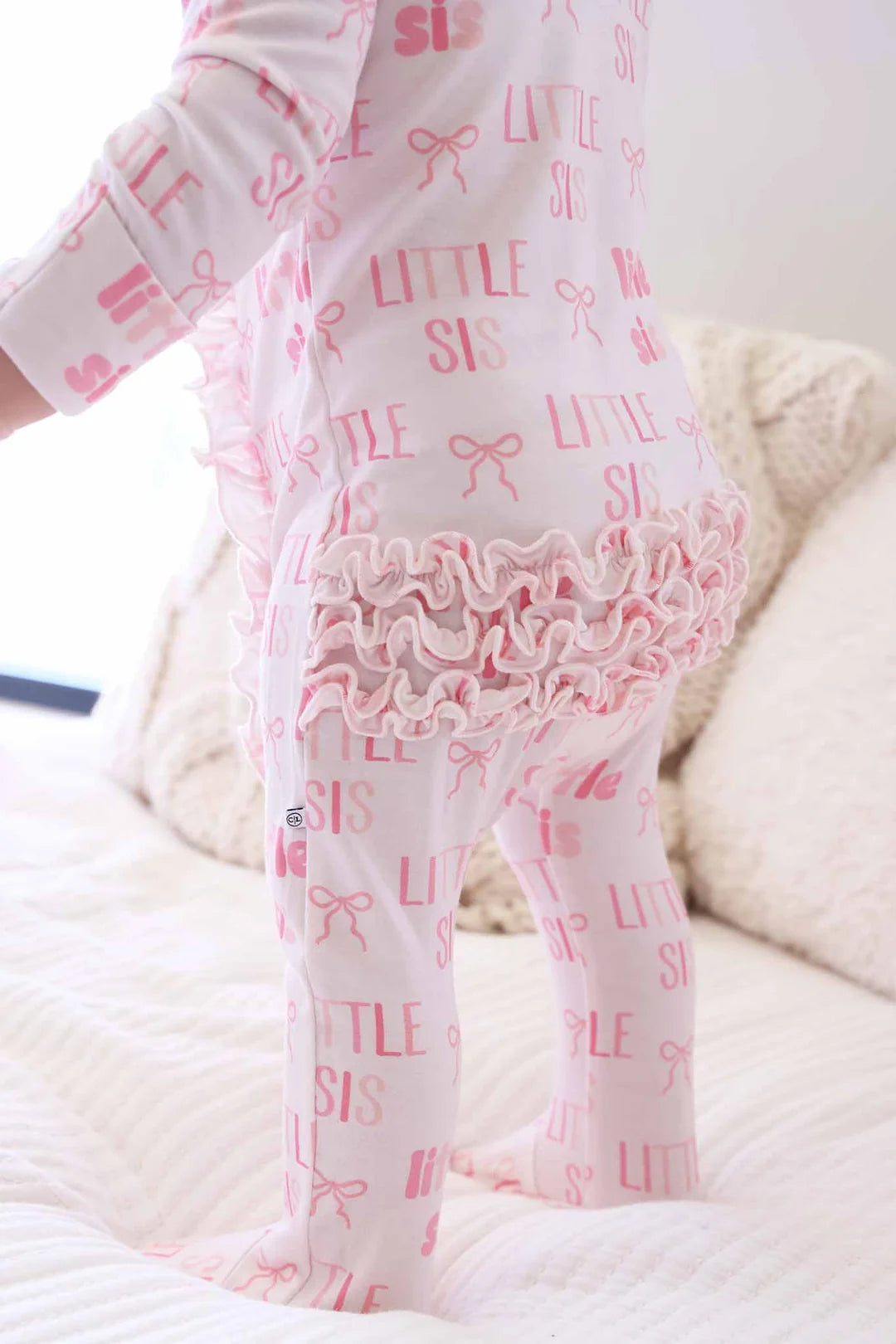 Ruffle Zipper Footie | Little Sis