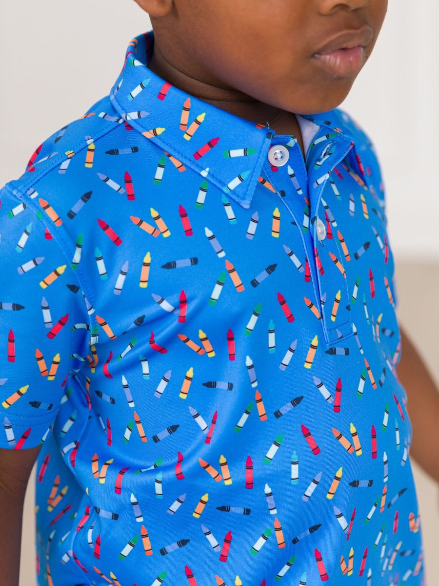 Knit Short Sleeve Performance Polo Tiny Crayons