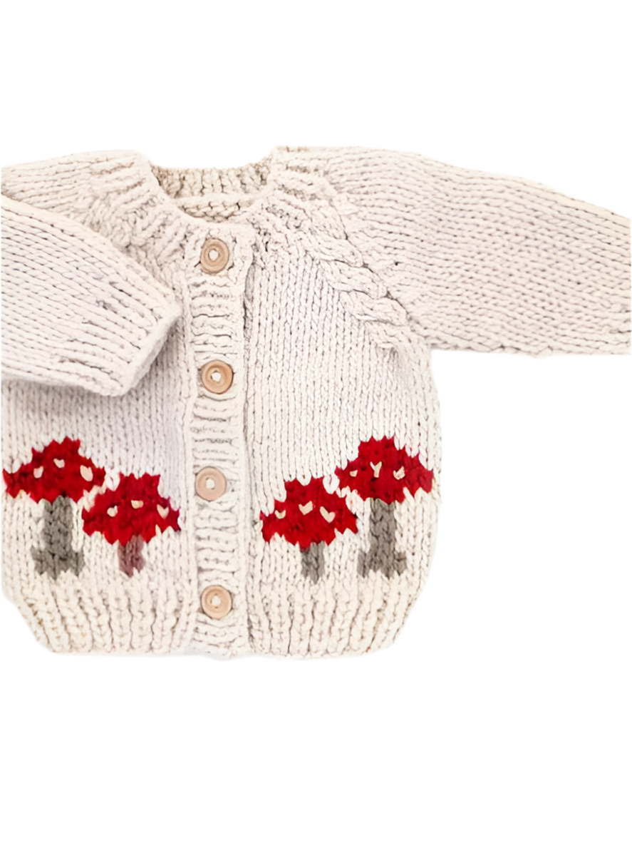 Mushroom Natural Cardigan Sweater