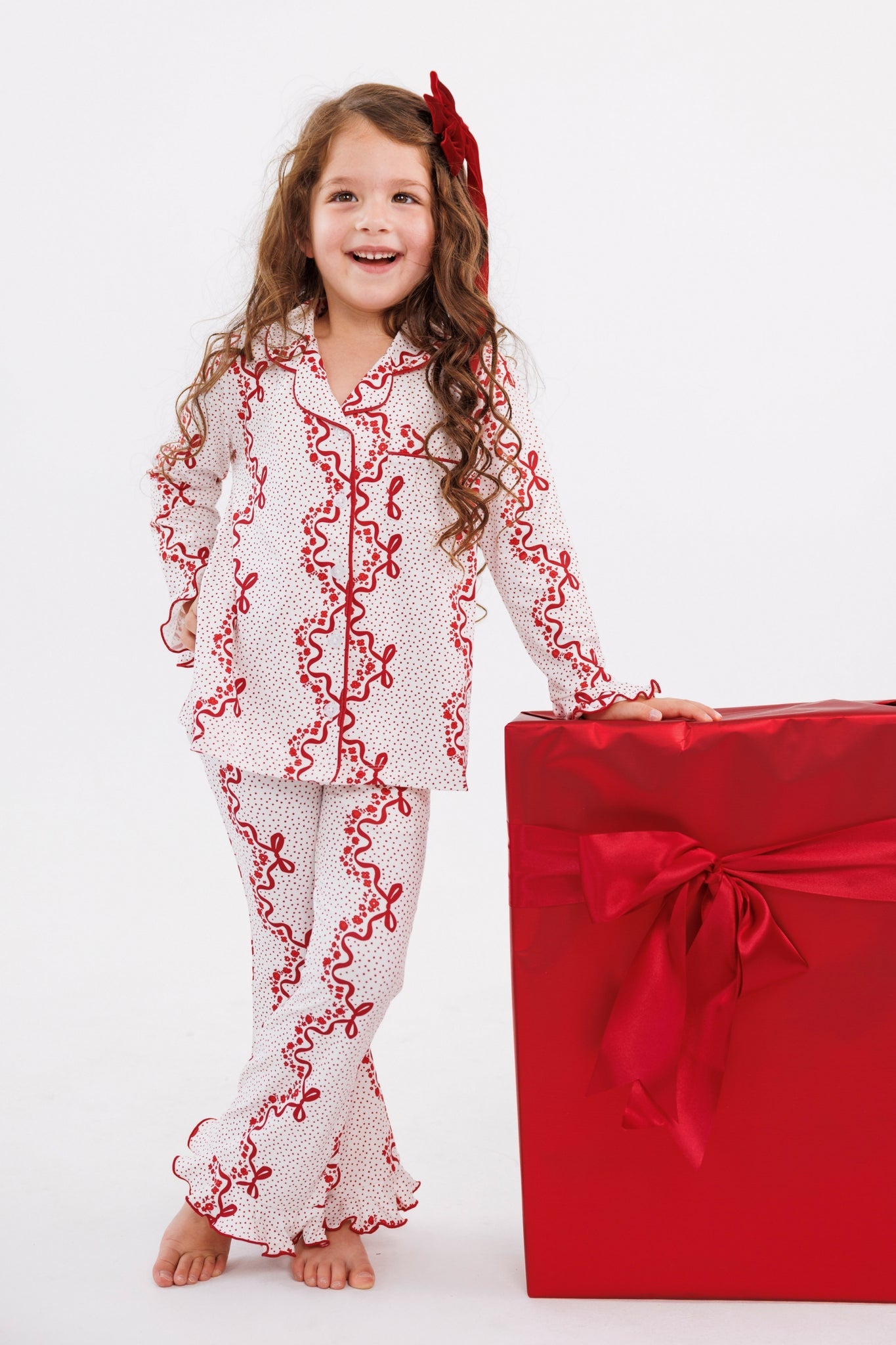 Vintage Bows and Blossoms Kids’ Long Sleeve Ruffle Flare Set