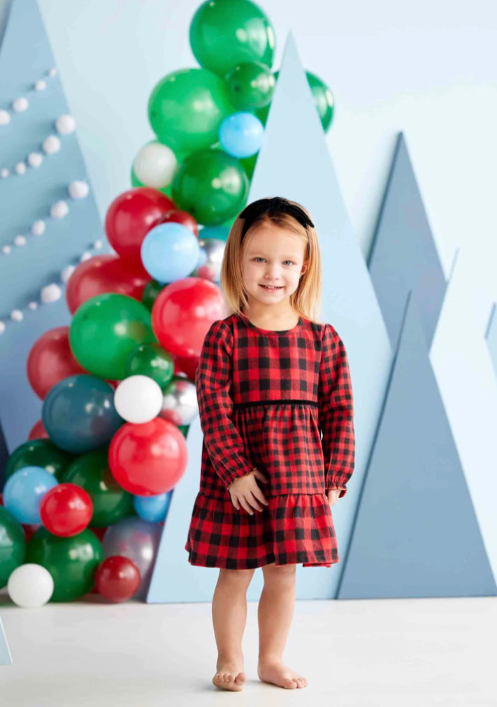 Buffalo Check Dress and Headband