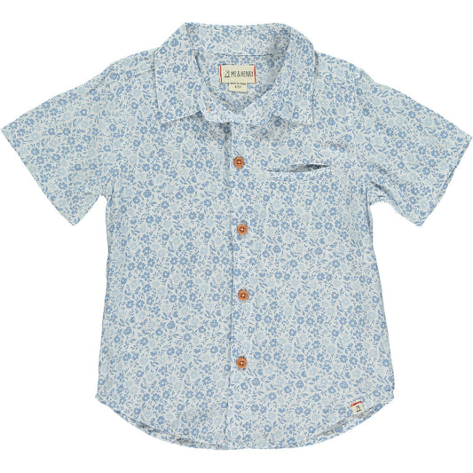 Newport Blue Floral Woven Shirt