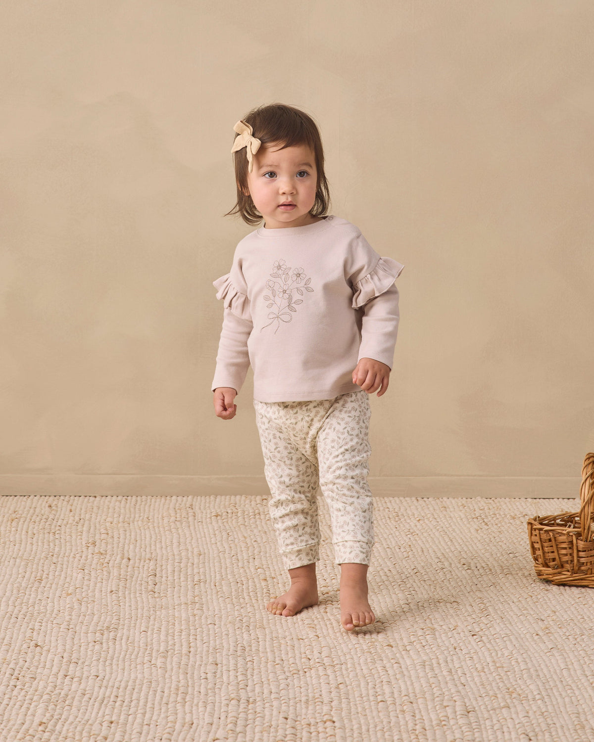 Ruffle Long Sleeve Tee Fleur & Drawstring Pant Floret