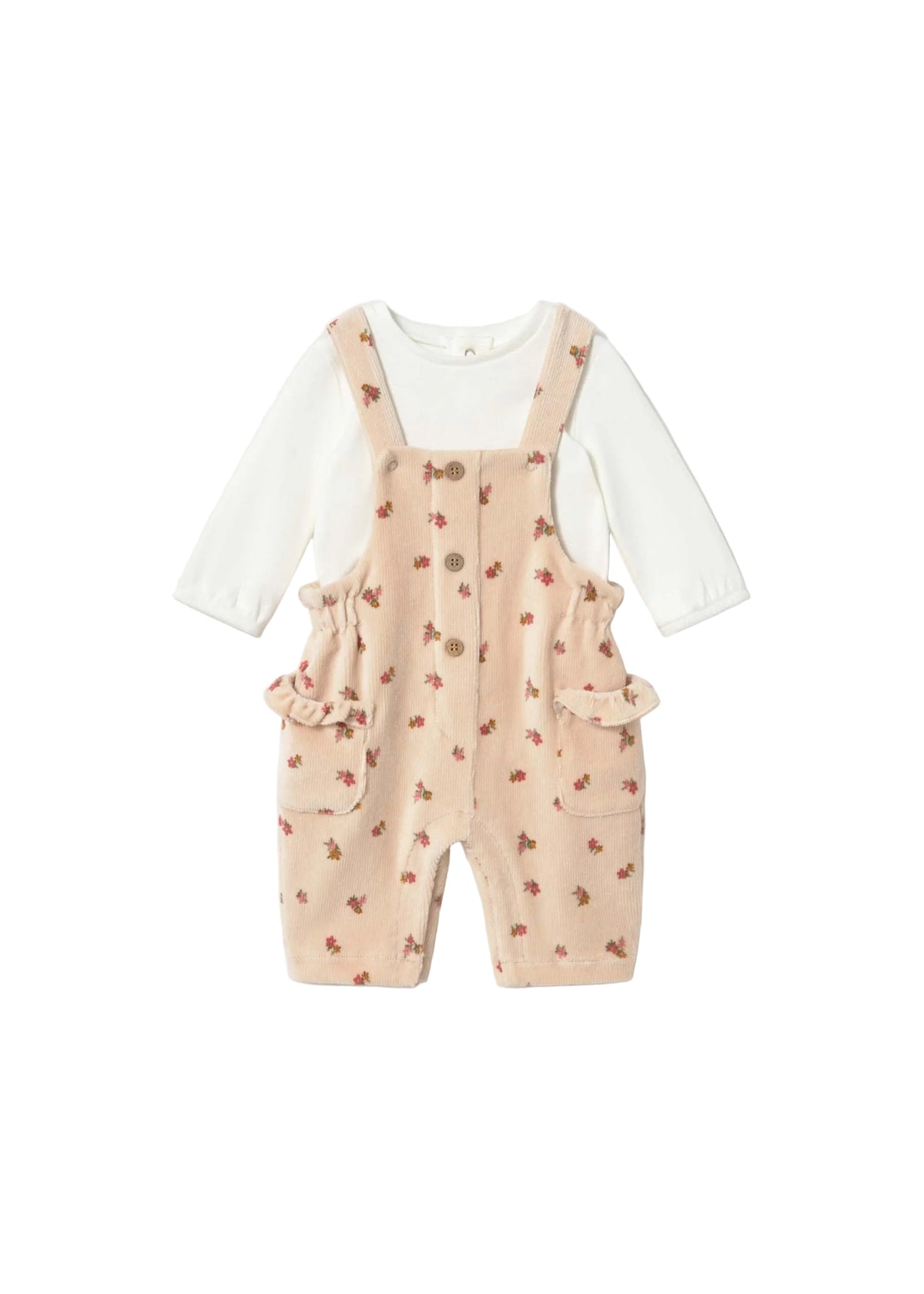 Floral Overall & Shirt Set