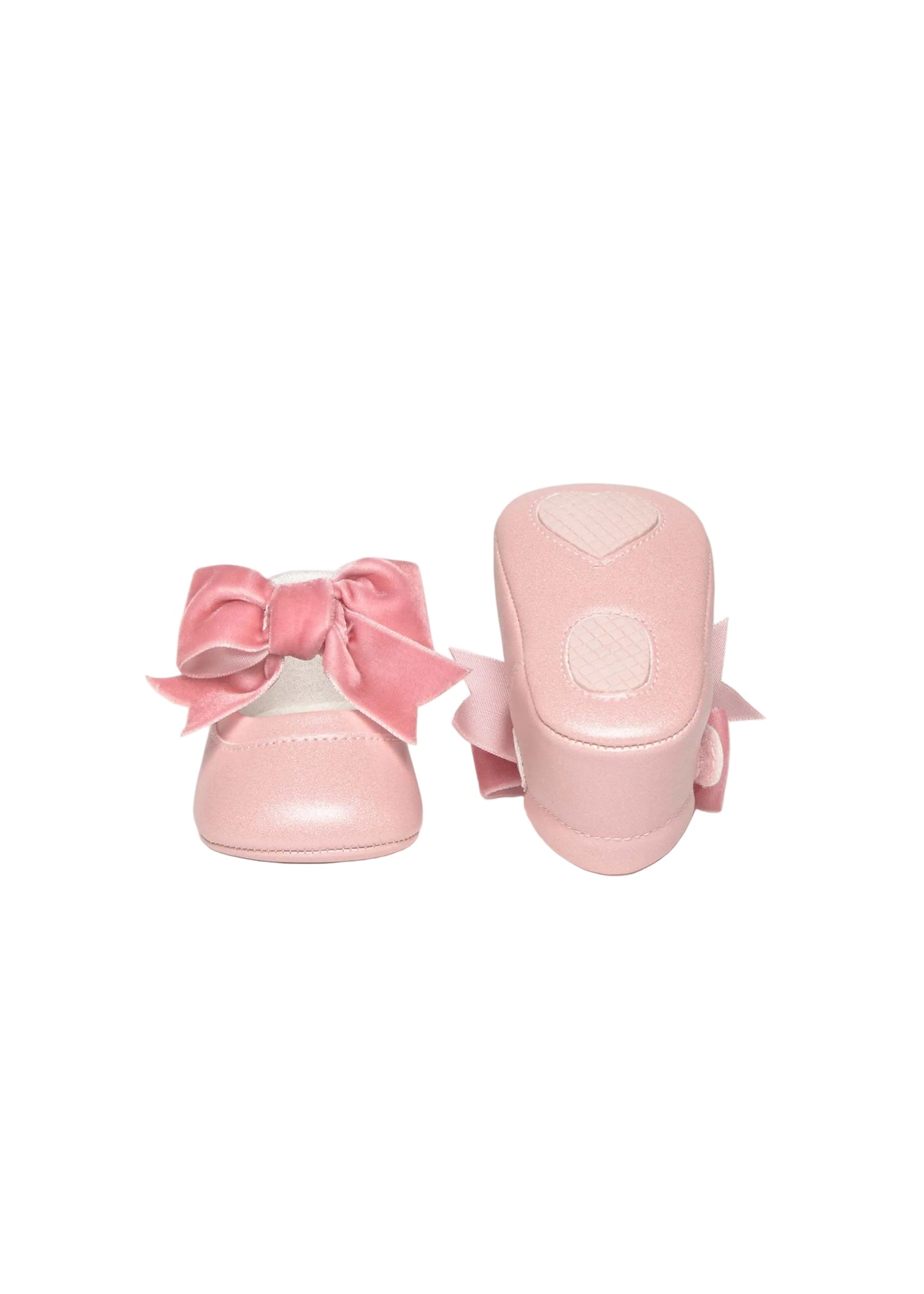 Pink Bow Velcro Crib Shoe