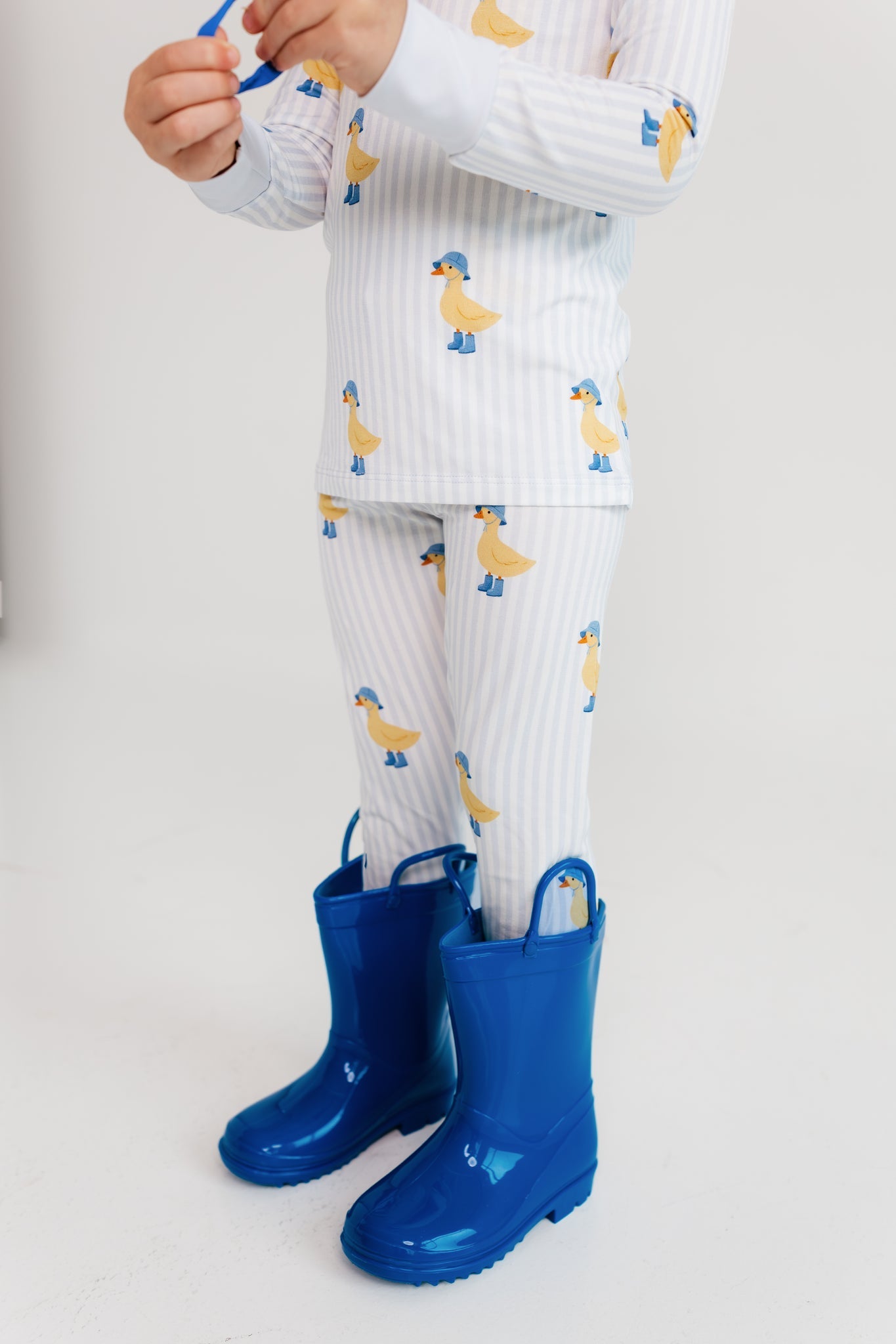 Blue Stripe Ducks Two Piece Set
