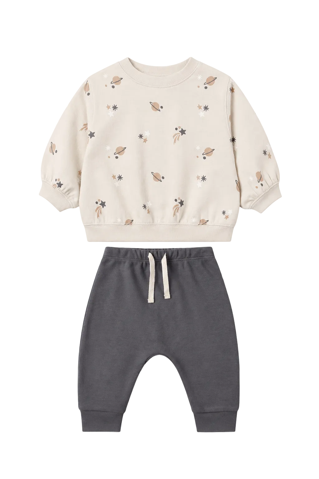 Oversized Crew Sweatshirt Space & Drawstring Pant Midnight