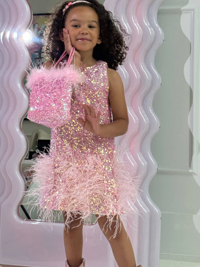 Sequin Feather Pretty Dress