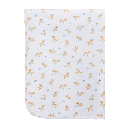 Tiny Puppies Printed Pima Receiving Blanket 30”X28.5”