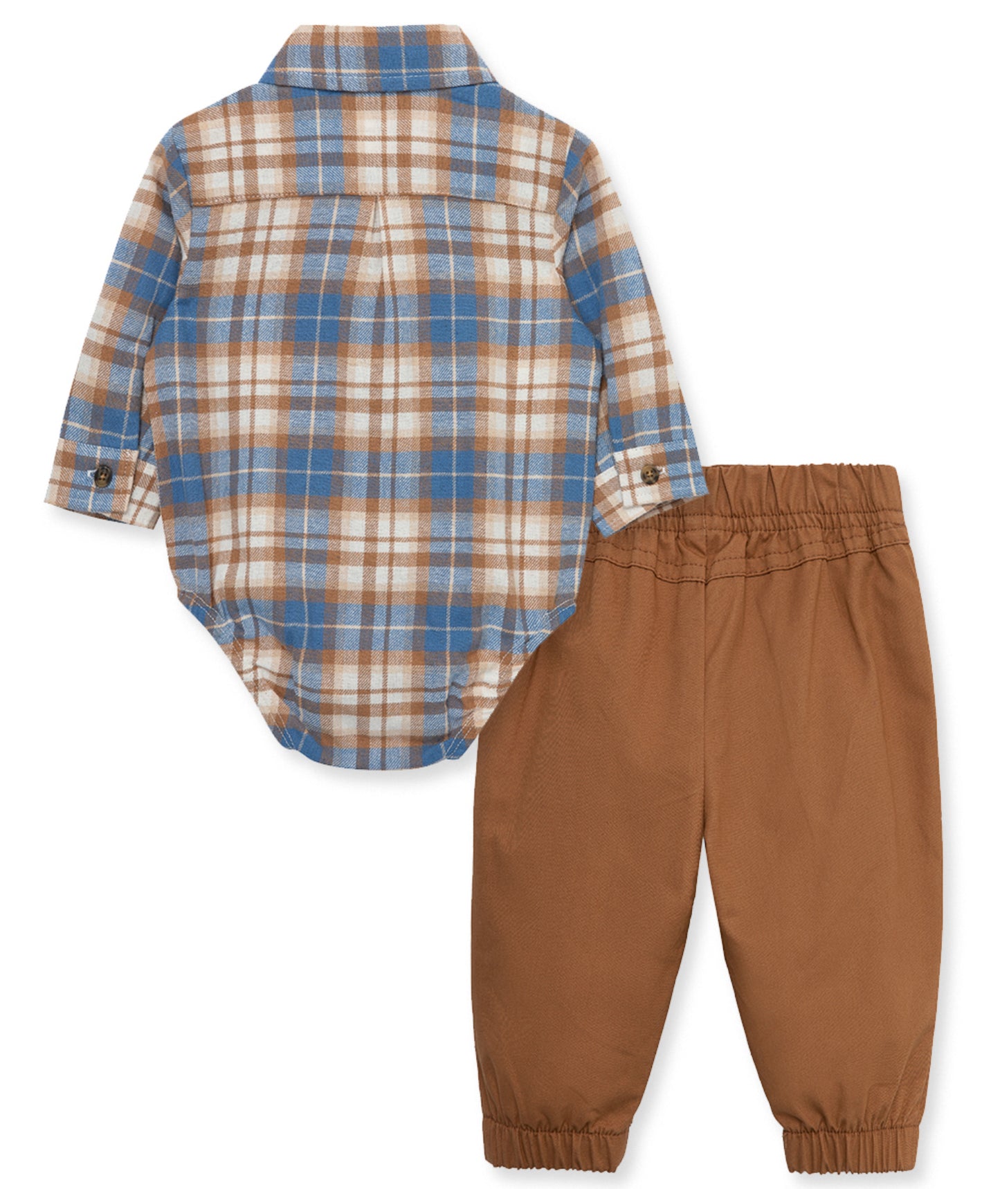 Blue Plaid Pant Set