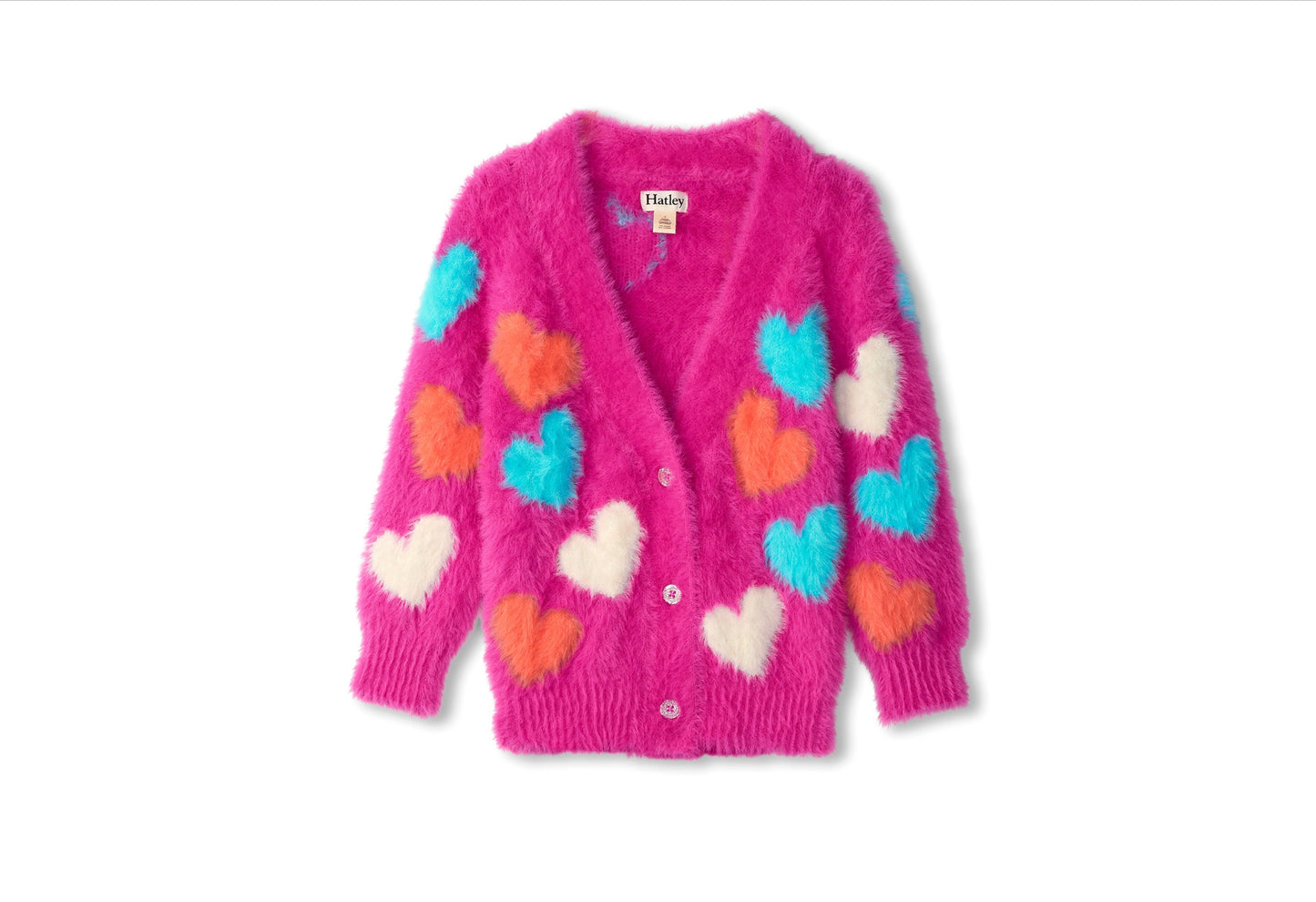 Jumbo Hearts Boucle Cardigan