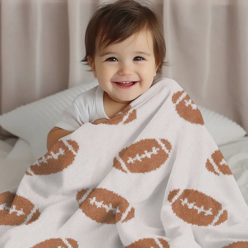 Children’s Football Pattern Throw Blanket