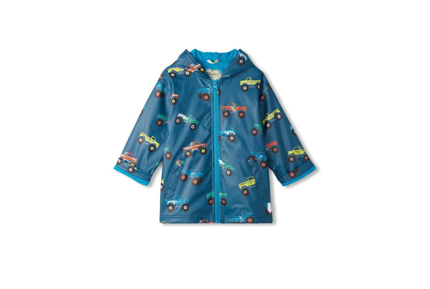 Monster Trucks Zip Up Lined Rain Jacket