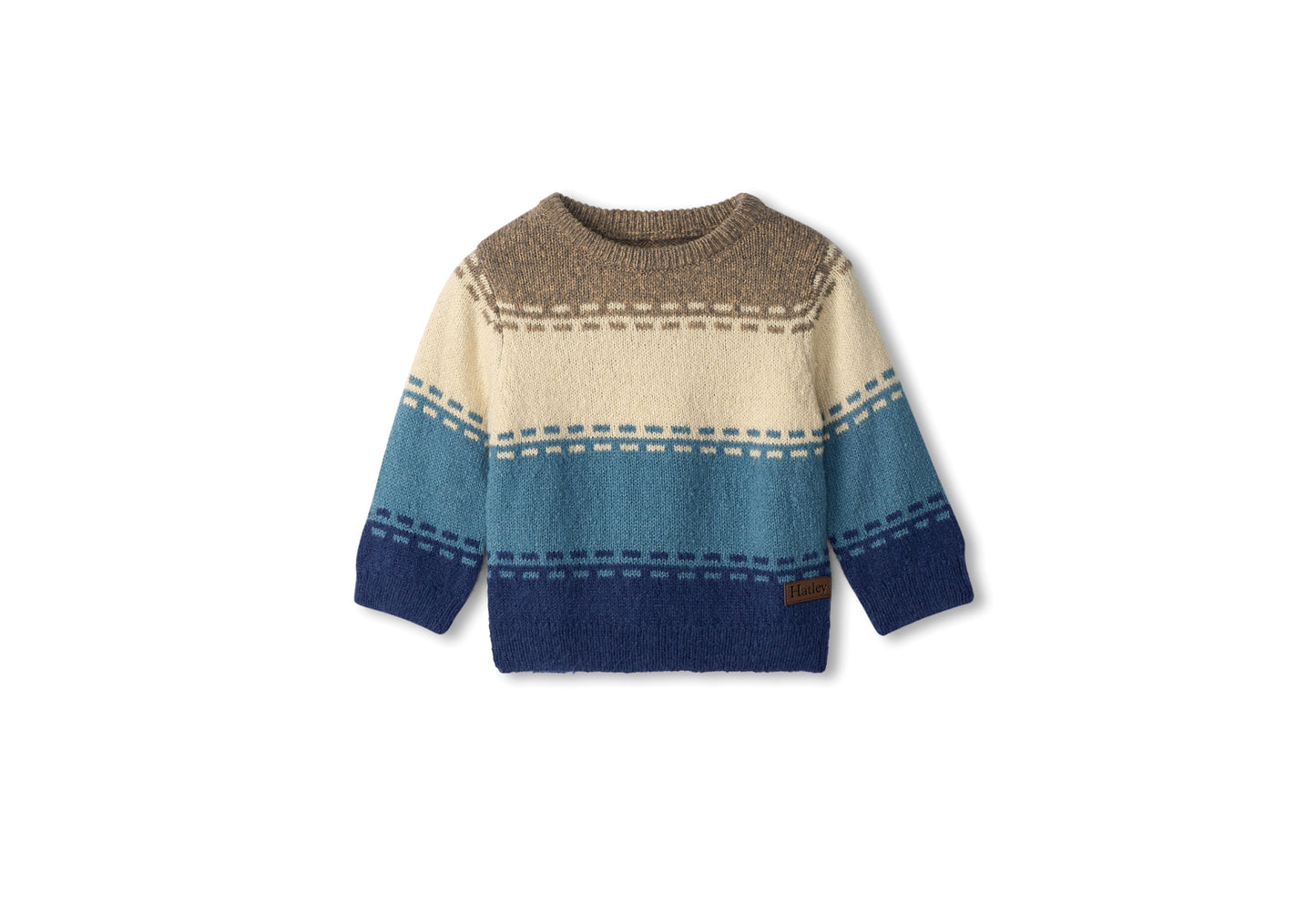 Blue Combo Crew Neck Knit Sweater