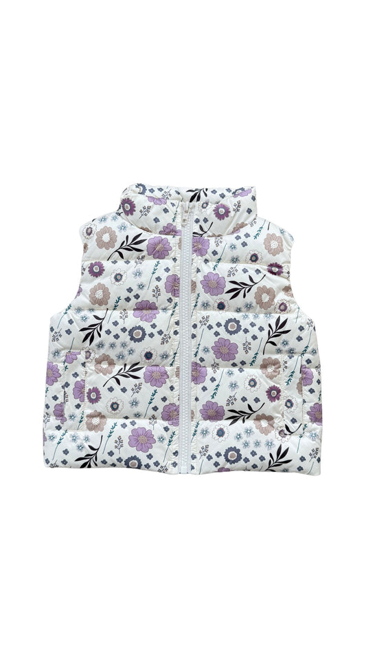 Winter Floral Puffer Vest