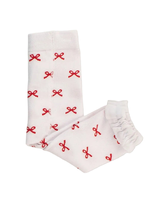 Red Bows Footless Ruffle Tights