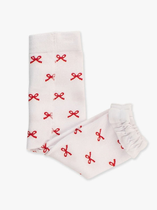 Red Bows Footless Ruffle Tights