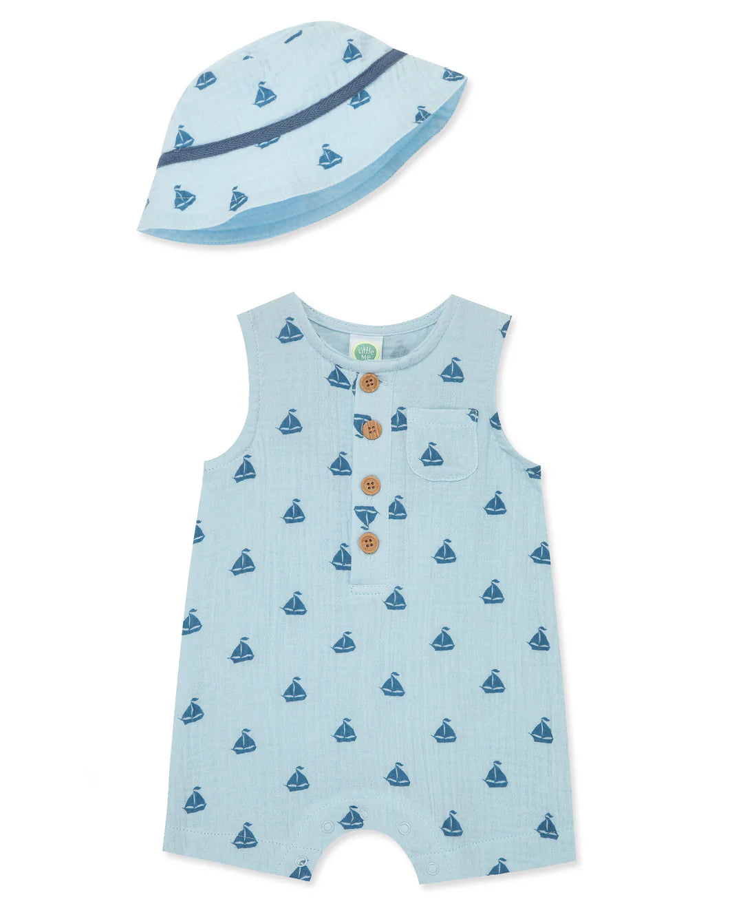 Sailboat Romper W/Hat