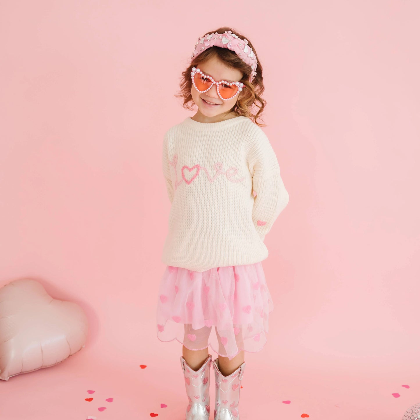 Ditsy Love Valentine’s Day Knit Sweater