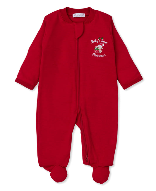 Baby’s First Christmas 24 Red Zip Footie