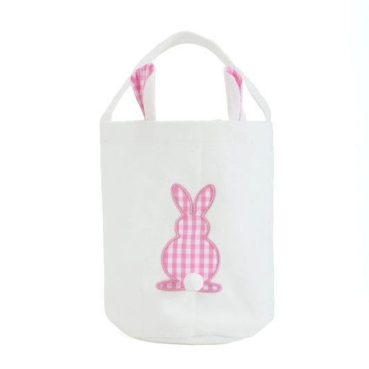 Pink Gingham Easter Bunny Basket