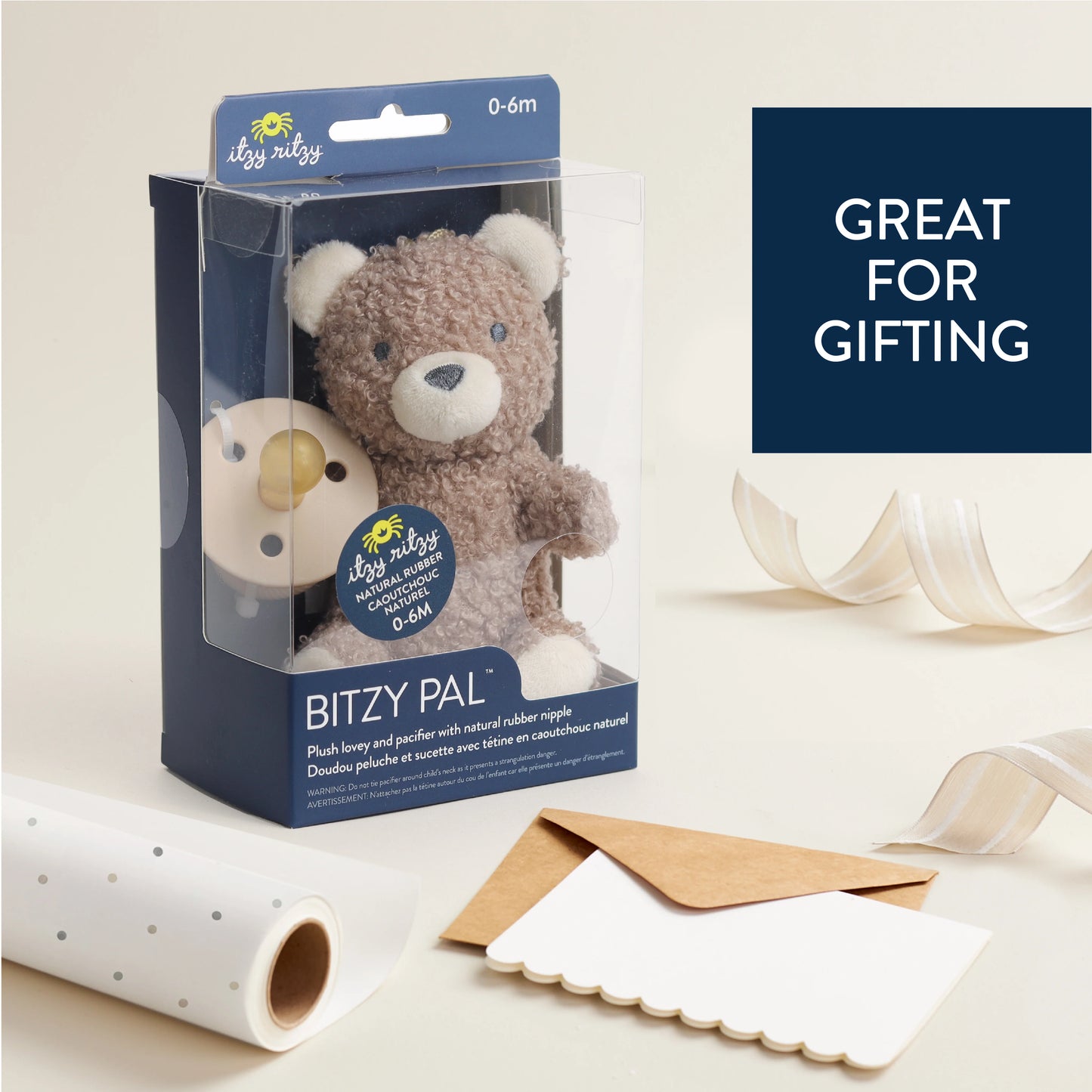 Bitzy Pal Natural Rubber Pacifier & Lovey