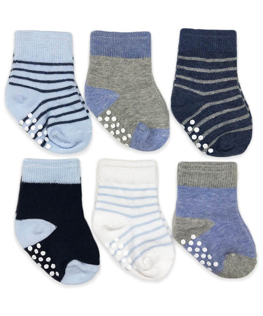 Jefferies Socks Non-Skid Crew Socks 6 Pair Pack