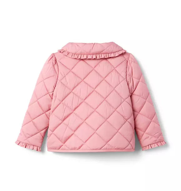 Quilted Ruffle Collar Jacket