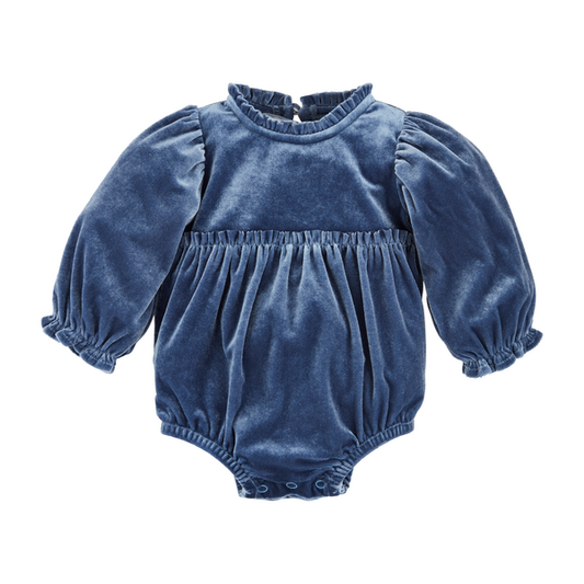 Blue Velvet Baby Romper