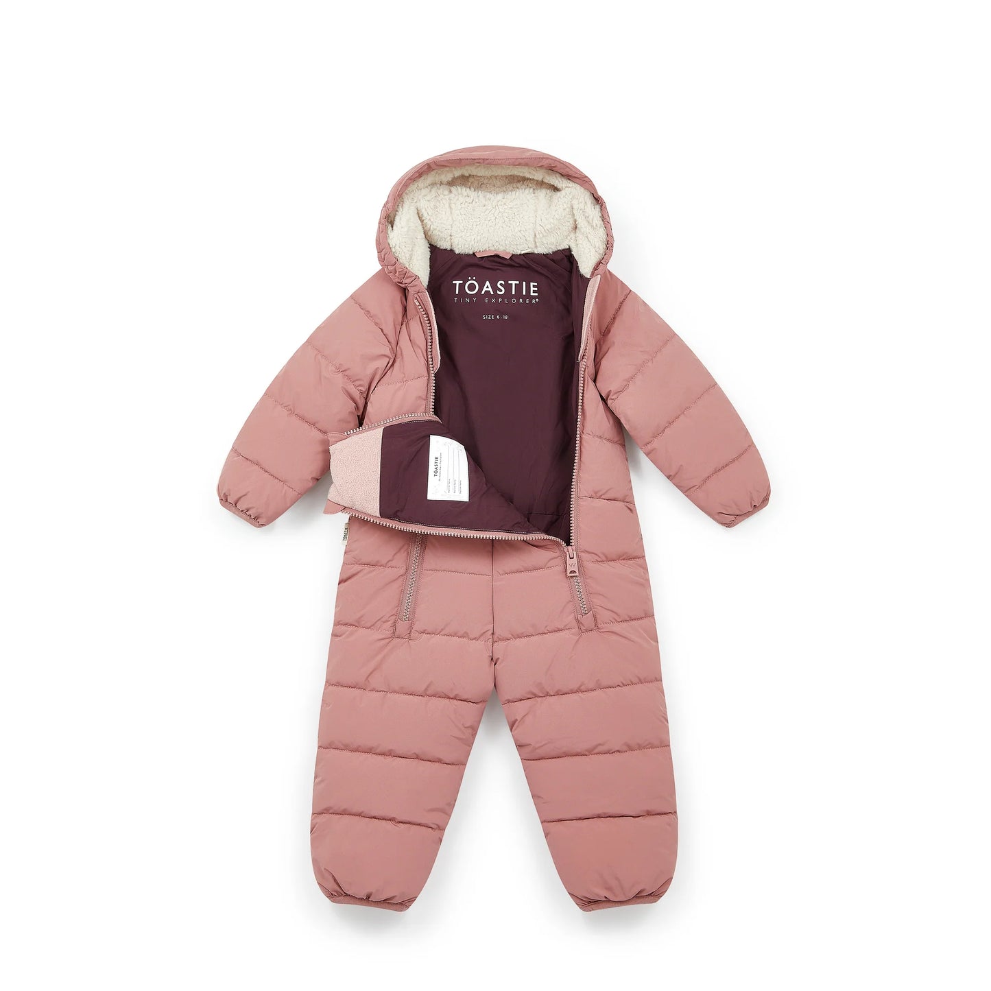 Quilted Snowsuit-Damask Pink