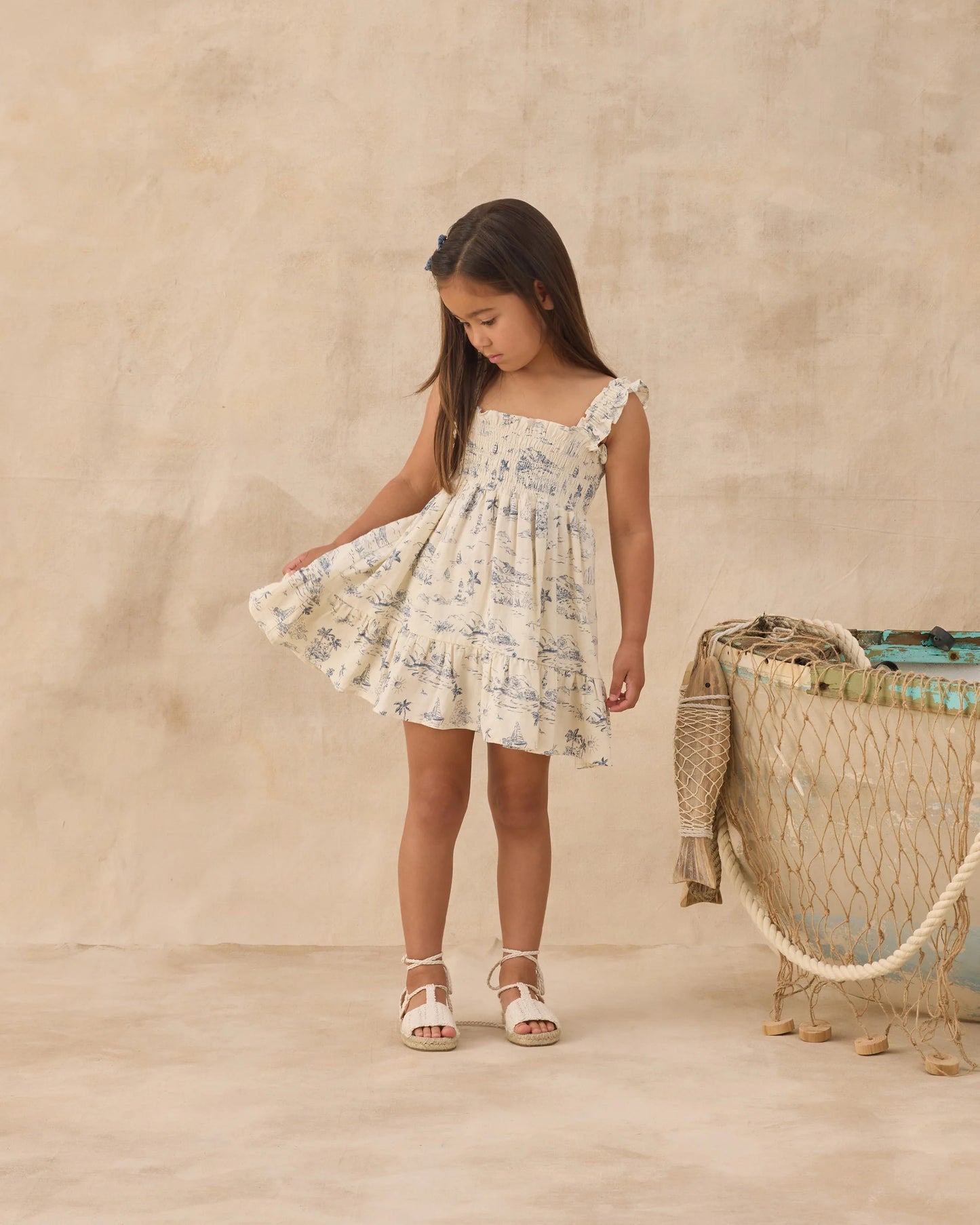 Sutton Dress || Ocean Toile