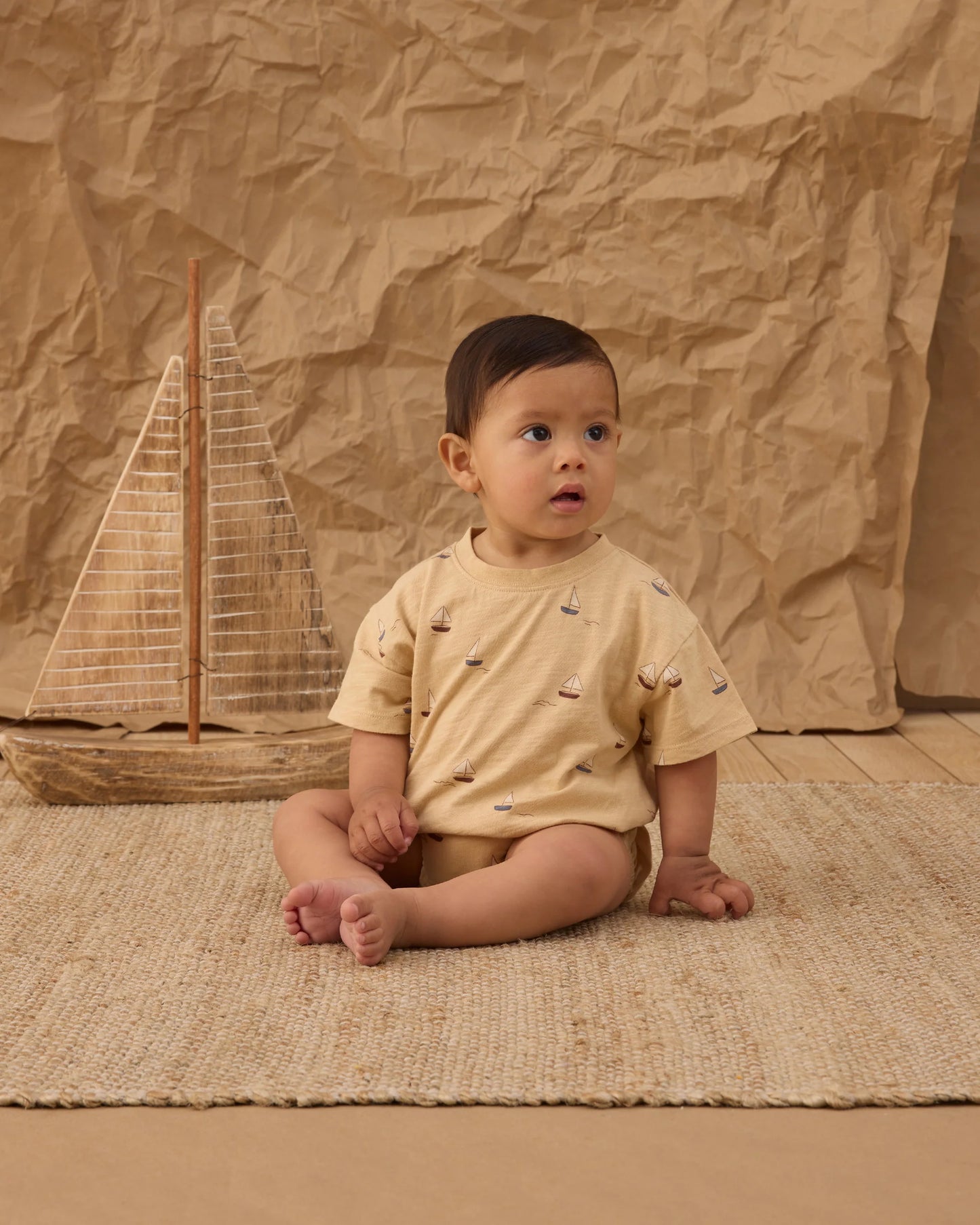 Relaxed Bubble Romper || Sailboats